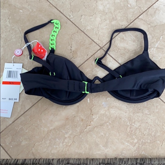 Red Carter Triangle Underwire Chain Bikini Top - Picture 3 of 6